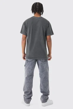 Oversized Friday 13th Wash License Print T-Shirt | BoohooMAN UK