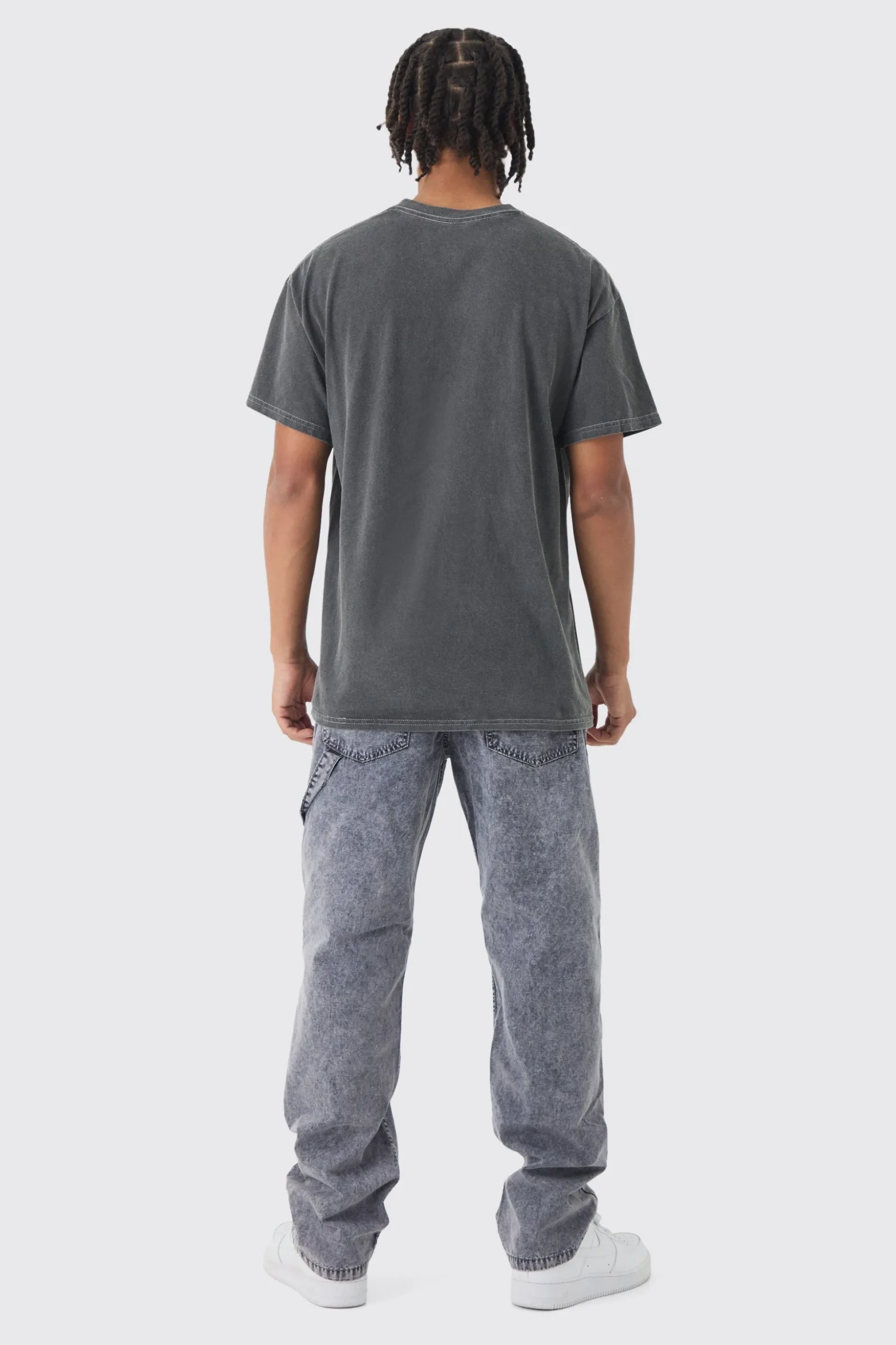 Oversized Friday 13th Wash License Print T-Shirt | BoohooMAN UK