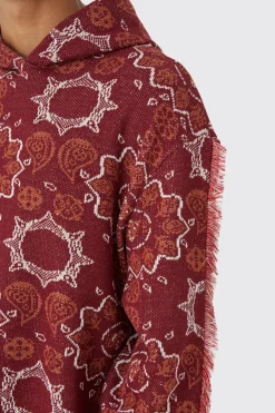 Oversized Fringed Heavyweight Jacquard Tapestry Hoodie | BoohooMAN UK