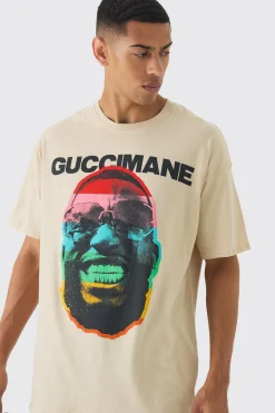 Oversized G Mane Face License Print Wash T-Shirt | BoohooMAN UK