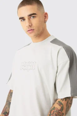 Oversized Gothic BM Applique T-shirt | BoohooMAN UK