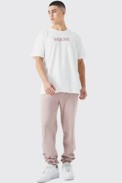 Oversized Gothic Crotch Print Jogger Set | BoohooMAN UK