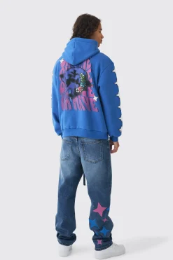 Oversized Graffiti Bear Print Hoodie | BoohooMAN UK