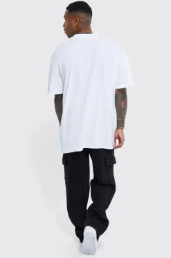 Oversized Graffiti Extended Neck T-shirt | BoohooMAN UK