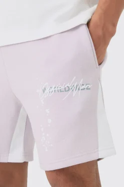 Oversized Graffiti Paint Splatter Shorts | BoohooMAN UK