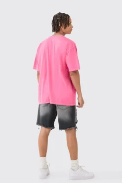 Oversized Graffiti Pour Homme Mask Graphic Wash T-shirt | BoohooMAN UK