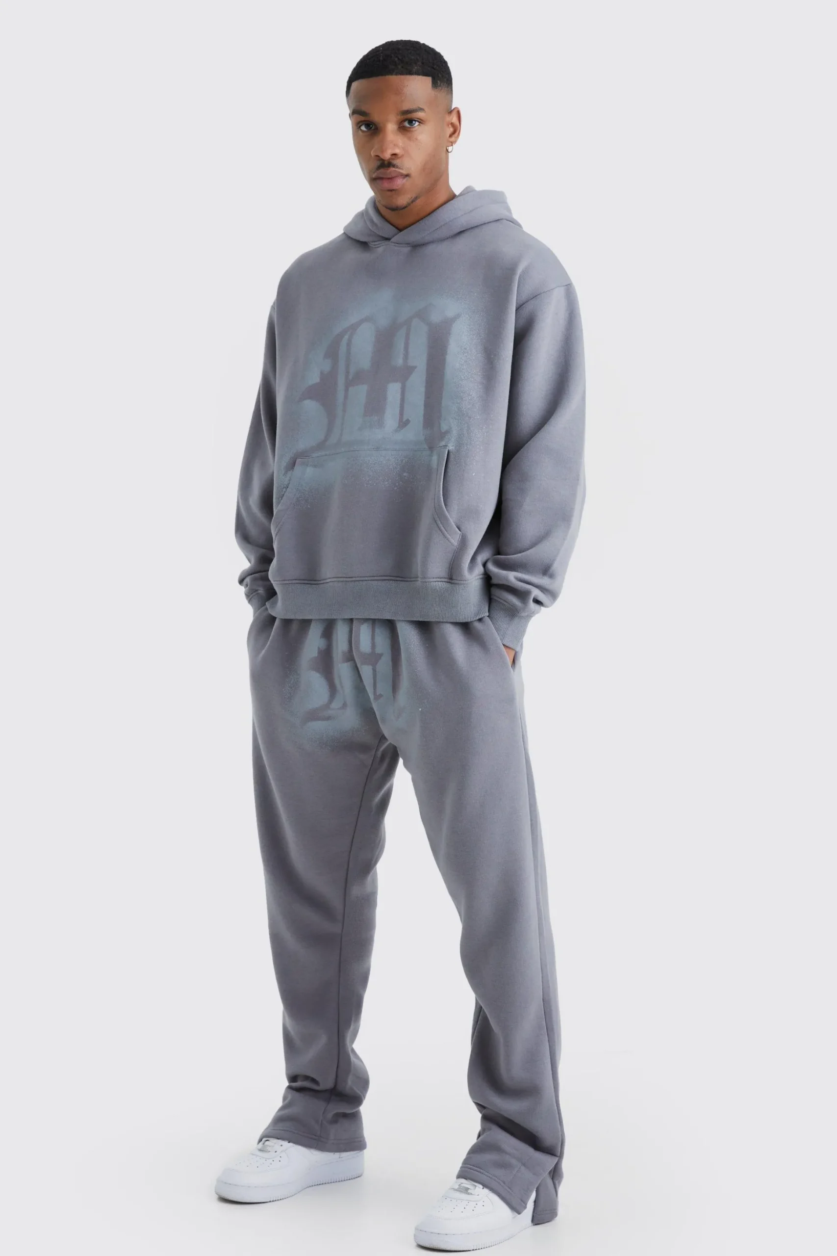 Oversized Graffiti Spray Graphic Tracksuit | BoohooMAN UK