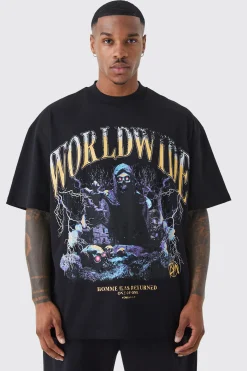 Oversized Graphic Reflective T-shirt | BoohooMAN UK