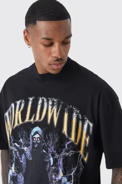 Oversized Graphic Reflective T-shirt | BoohooMAN UK