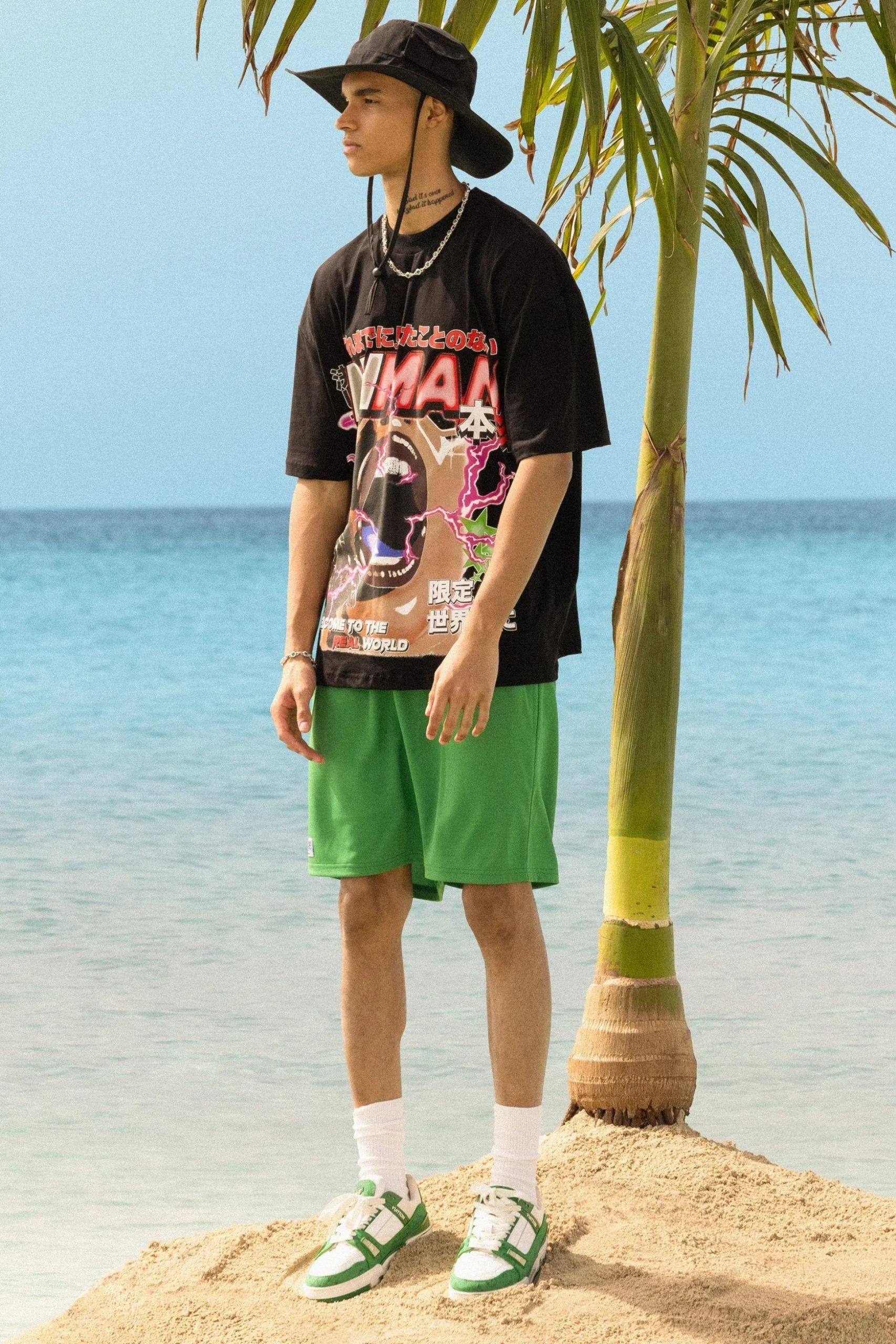Oversized Graphic T-shirt & Mesh Short Set | BoohooMAN UK