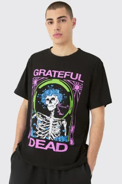 Oversized Grateful Dead Band License T-shirt | BoohooMAN UK