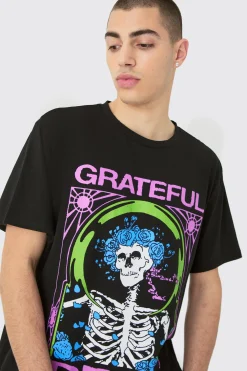 Oversized Grateful Dead Band License T-shirt | BoohooMAN UK