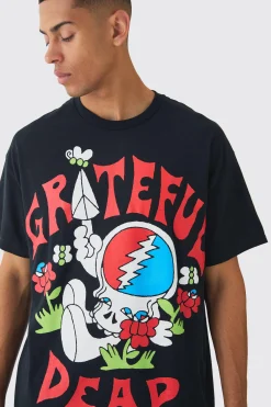 Oversized Grateful Dead Large Scale License Print T-Shirt | BoohooMAN UK