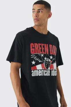 Oversized Green Day Band License Print T-Shirt | BoohooMAN UK