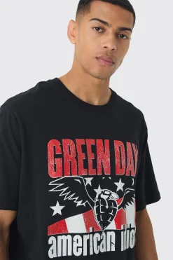 Oversized Green Day Band License Print T-Shirt | BoohooMAN UK