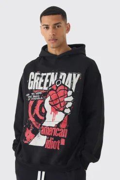 Oversized Green Day License Print Hoodie | BoohooMAN UK