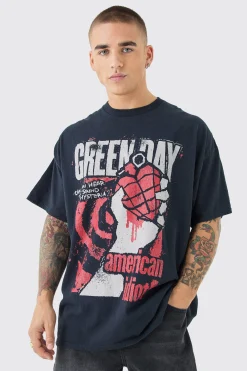 Oversized Green Day Wash License T-shirt | BoohooMAN UK