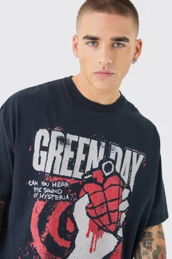 Oversized Green Day Wash License T-shirt | BoohooMAN UK