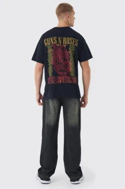Oversized Guns N Roses Band License T-Shirt | BoohooMAN UK