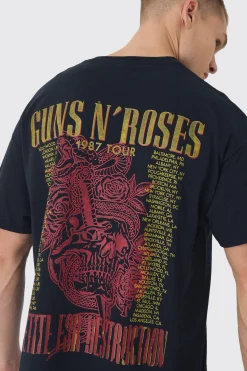 Oversized Guns N Roses Band License T-Shirt | BoohooMAN UK