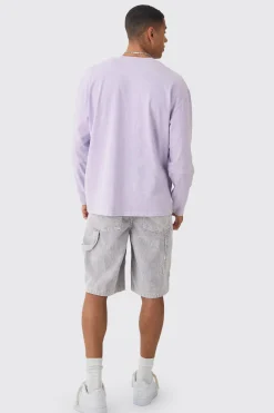 Oversized Half Faux Layer Oil Wash T-shirt | BoohooMAN UK