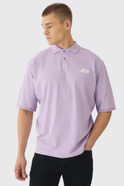 Oversized Half Sleeve Golf Wash Polo | BoohooMAN UK