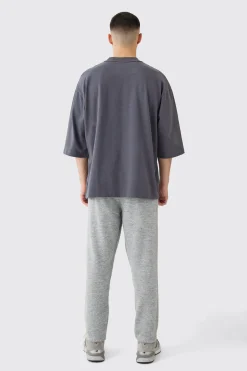 Oversized Half Sleeve Heavy Layed On Neck Carded T-shirt | BoohooMAN UK