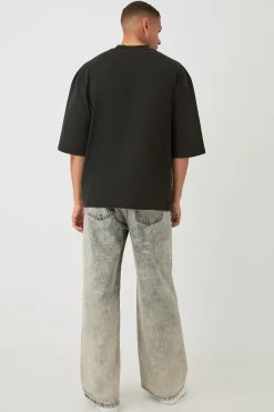 Oversized Half Sleeve Heavyweight T-shirt | BoohooMAN UK