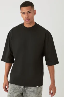 Oversized Half Sleeve Heavyweight T-shirt | BoohooMAN UK