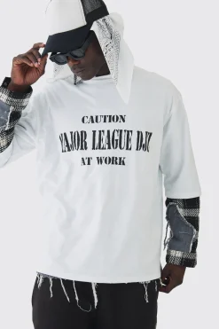 Oversized Half Sleeve Heavyweight Printed Nibbling T-shirt | BoohooMAN UK