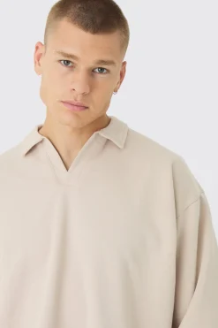 Oversized Half Sleeve Interlock Rugby Polo And Jogger Set | BoohooMAN UK