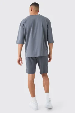 Oversized Half Sleeve V Neck Mesh T-shirt | BoohooMAN UK