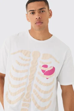 Oversized Heart Breaker Puff Print T-shirt | BoohooMAN UK