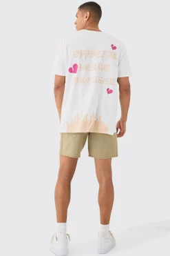 Oversized Heart Breaker Puff Print T-shirt | BoohooMAN UK