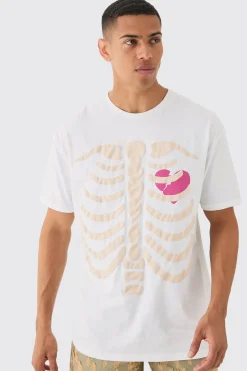 Oversized Heart Breaker Puff Print T-shirt | BoohooMAN UK