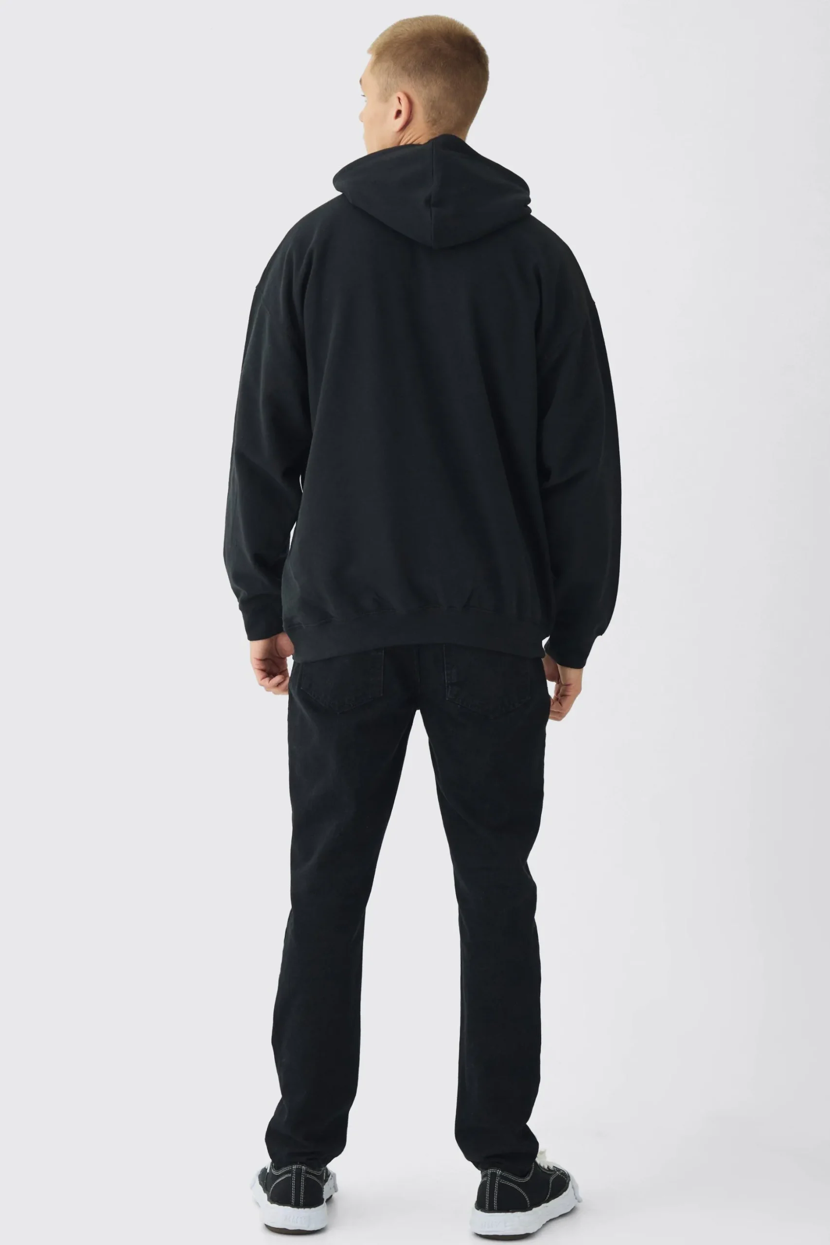 Oversized Heart Embroidered Pocket Hoodie | BoohooMAN UK