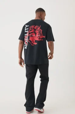 Oversized Heavy Back Print Nobility Renaissance T-shirt | BoohooMAN UK