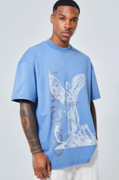 Oversized Heavy Conquest Renaissance T-shirt | BoohooMAN UK