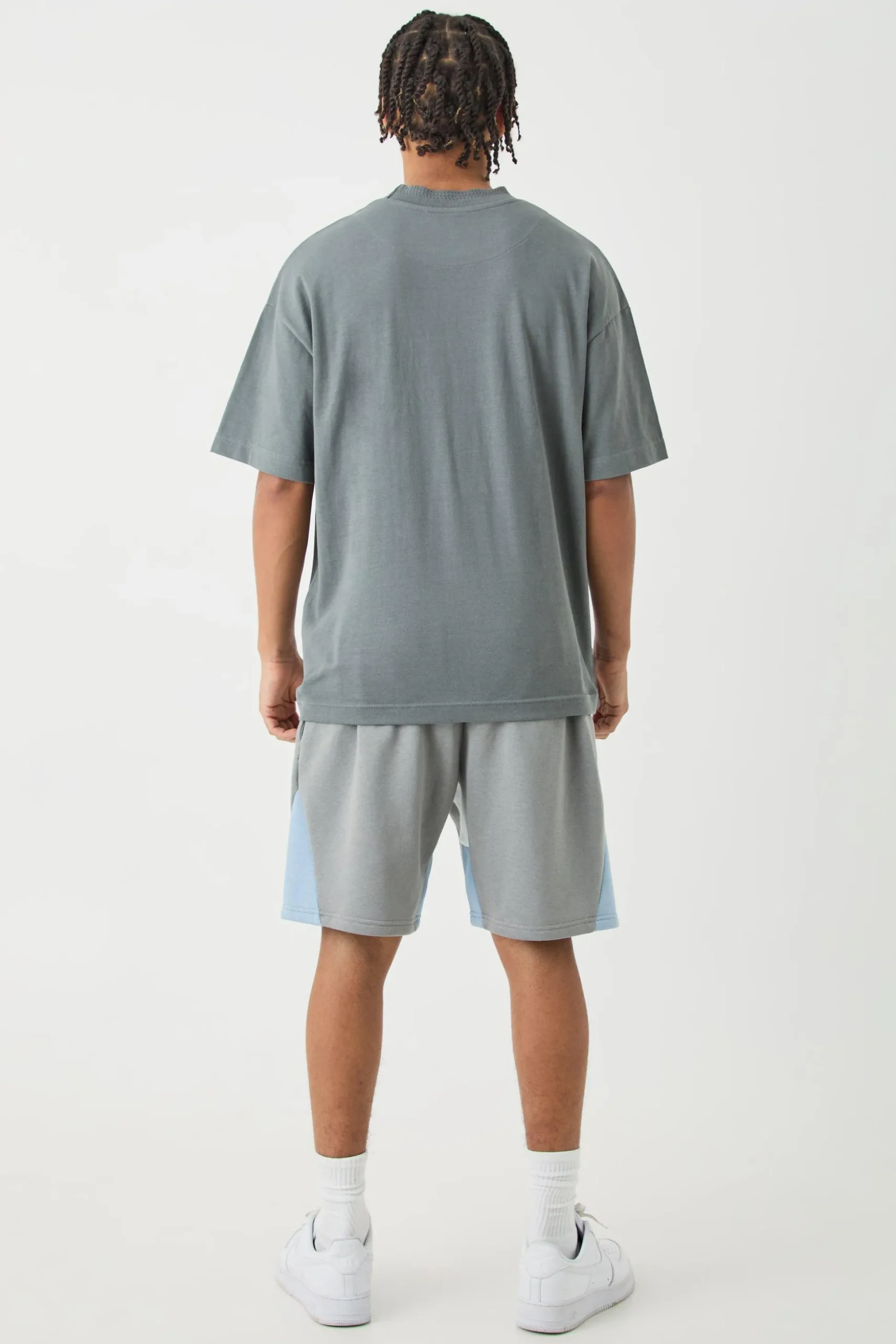 Oversized Heavy Extended Jacquard Neck T-shirt | BoohooMAN UK