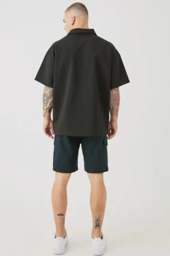 Oversized Heavy Premium Revere Polo | BoohooMAN UK