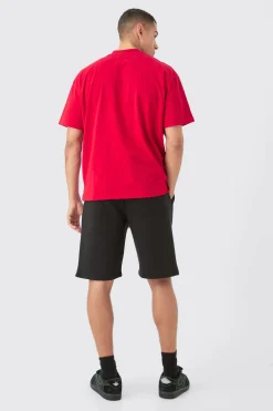 Oversized Heavyweight BM Cross Embroidered T-shirt | BoohooMAN UK