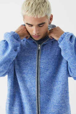 Oversized Heavyweight Brushed Zip Up Hoodie | BoohooMAN UK