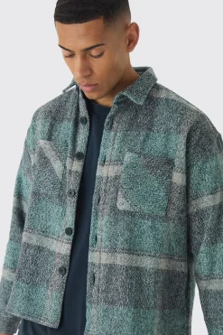 Oversized Heavyweight Brushed Check Overshirt | BoohooMAN UK