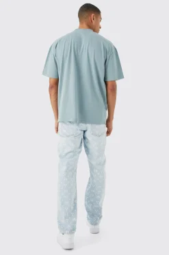 Oversized Heavyweight Extended Neck T-shirt | BoohooMAN UK