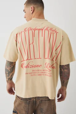 Oversized Heavyweight Extended Neck Half Sleeve T-shirt | BoohooMAN UK