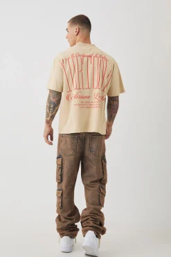Oversized Heavyweight Extended Neck Half Sleeve T-shirt | BoohooMAN UK