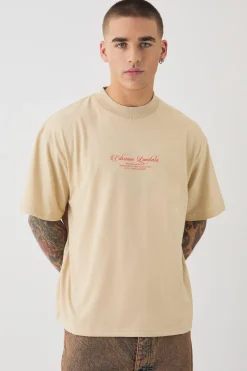 Oversized Heavyweight Extended Neck Half Sleeve T-shirt | BoohooMAN UK