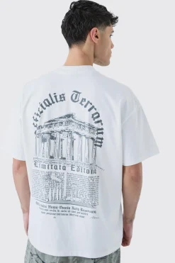 Oversized Heavyweight Gothic Text T-shirt | BoohooMAN UK