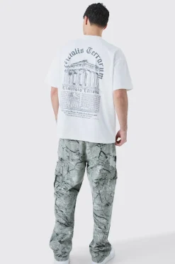 Oversized Heavyweight Gothic Text T-shirt | BoohooMAN UK