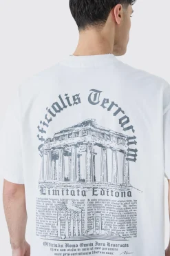 Oversized Heavyweight Gothic Text T-shirt | BoohooMAN UK